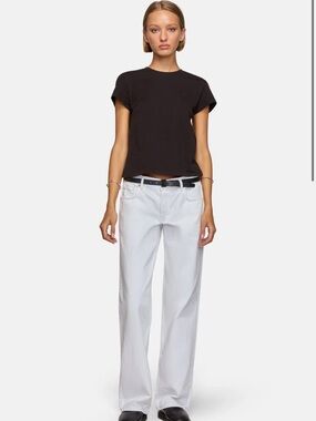 EB Denim White Straight-Leg Jeans
